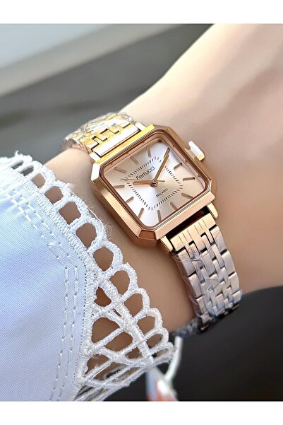 Ferrucci Milano Women's Metal Cord Silver Gold Square Dial Wristwatch – 2 Yea...