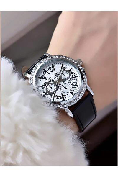 Ferrucci  ساعة يد نسائية بحزام جلدي