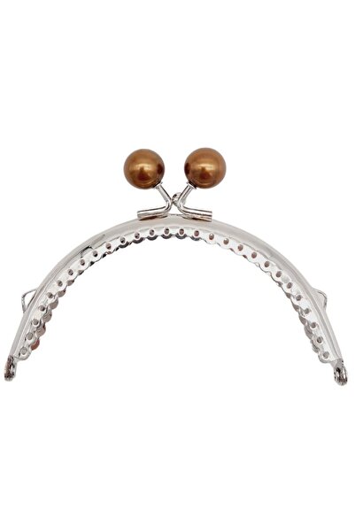 angel çanta aksesuar Angel 10,5 cm Ασημί Μεταλλικό Σκούρο Μπορντό Οβάλ Κλιπ Π...