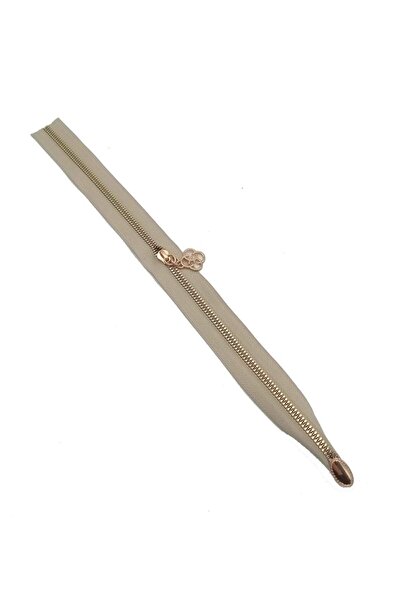 angel çanta aksesuar Tek Stoplu 45 Cm Fermuar Light Gold Metal Bej