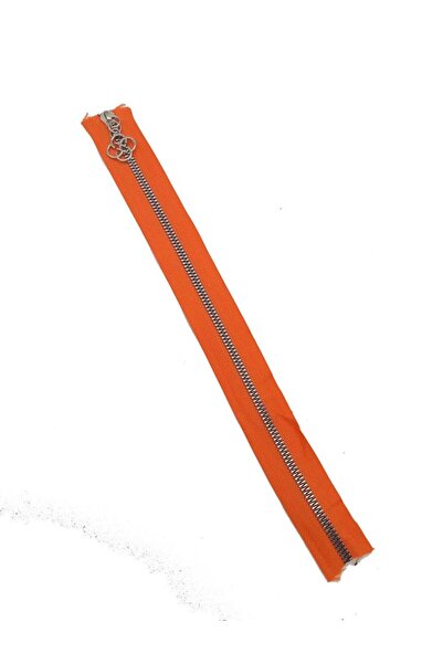 angel çanta aksesuar 30 cm Silver Metal Zipper with Orange Head