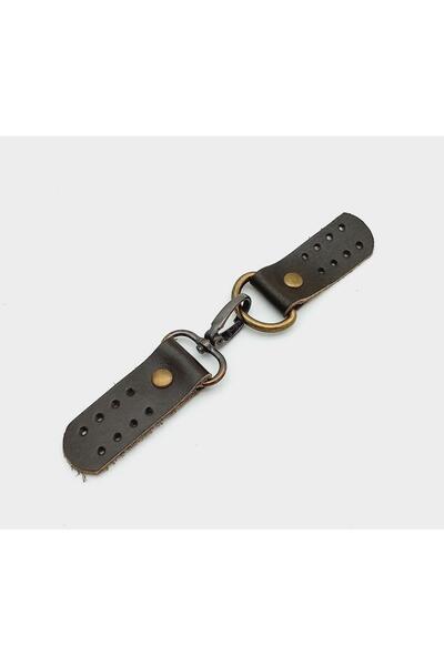 angel çanta aksesuar Γάντζος από γνήσιο δέρμα (κλειδαριά) σε καφέ αντικέ μέταλλο