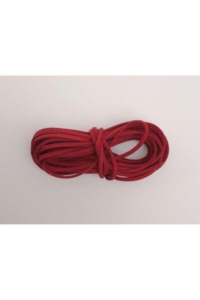 angel çanta aksesuar 5 metri șnur din piele nubuc roșie Nr.:1