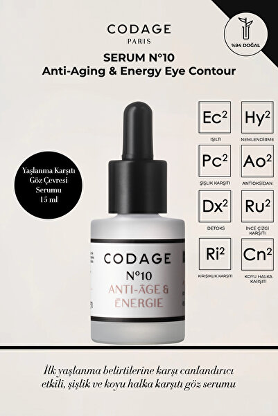 CODAGE PARIS Serum No 10 Anti Aging & Energy Eye Contour - Yaşlanma Karşıtı G...