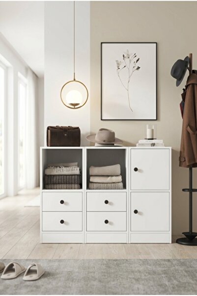 FOR WOMAN DESİGN Ahşap Portmanto 2 Kapaklı Derin Raflı Modern Minimal Tasarım...