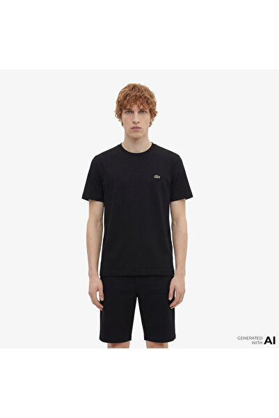 Lacoste Tennis Heritage Multi Print Erkek Siyah T-Shirt