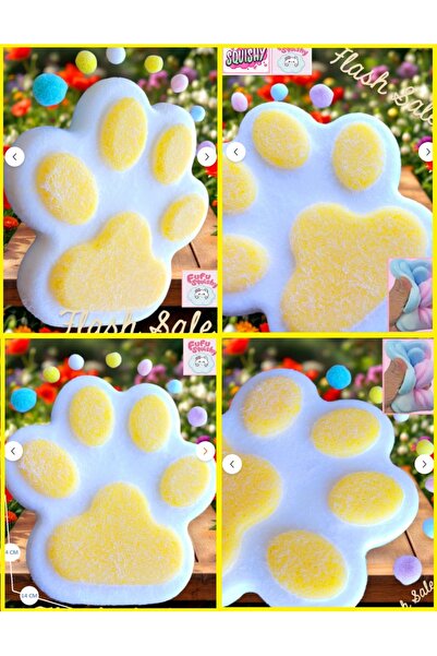 OYUNCAKSAHİLİ Fufu Squishy Jumbo XL Kedi Patisi Sukuşi Oyuncak Pati Skuşi sar...
