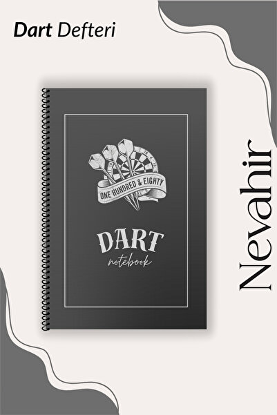 Nevahir Dart Antrenman Defteri A5 100 gr Kalın Kağıt Helezon Dart Notebook Takip