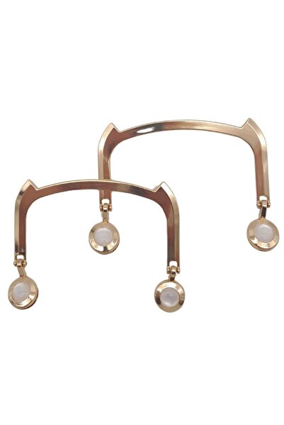 angel çanta aksesuar Άγγελος 11x9 cm Ανοιχτόχρωμη Χρυσή Πέρλα Μεταλλική Τσάντ...