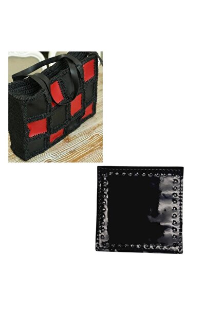 angel çanta aksesuar Αξεσουάρ Angel Bag 10x10 cm Τετράγωνο λουστρίνι Μαύρο Χρ...