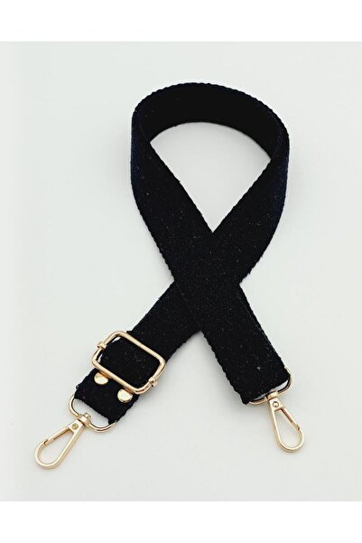 angel çanta aksesuar Βαμβακερή Κολόνα 120Χ3 εκ. Μαύρο με Ανοιχτόχρυσο Μέταλλο