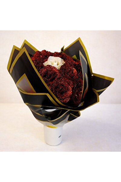 velve Ανθοδέσμη με λαμπερά κόκκινα τριαντάφυλλα, 21 διακοσμητικά τριαντάφυλλα...