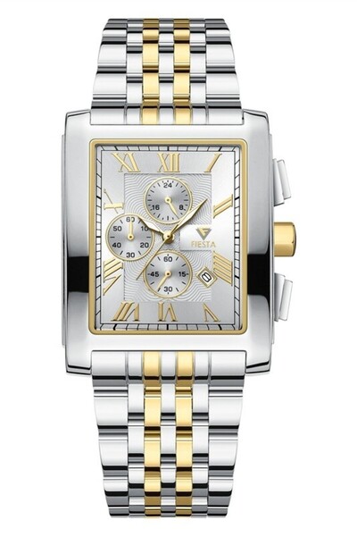 Fiesta ساعة يد رجالية F24077M بسوار معدني