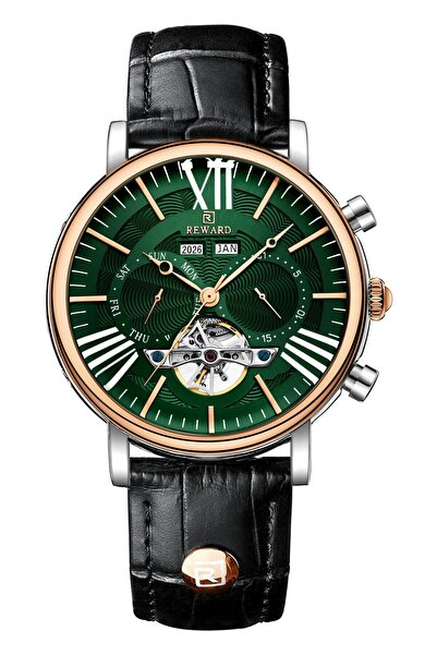 Reward Rd333375M Leather Cord Automatic Men's Wristwatch