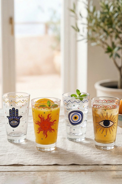 Rakle Fortuna 4-Piece Soft Drink Glass Set 395 Cc