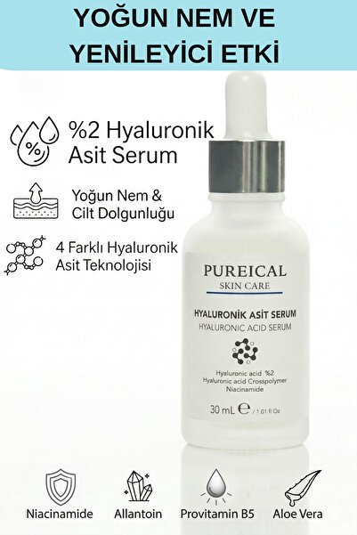 PUREICAL Hyaluronik Asit Serum, niacinamide, hyaluron ,%2 Hyaluronik asit, ne...