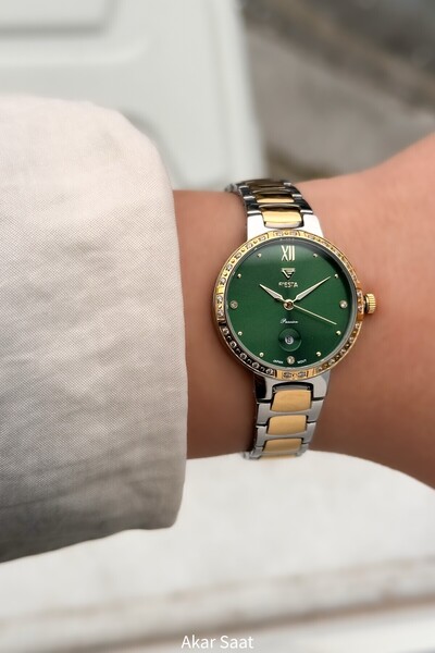 Fiesta ساعة يد نسائية F-2707 بحزام فولاذي