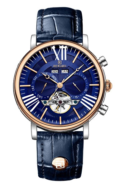 Reward Rd333375M Leather Cord Automatic Men's Wristwatch