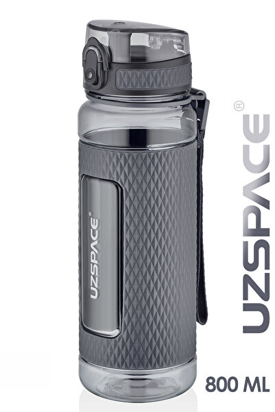 Uzspace قارورة مياه تريتان كبيرة الحجم سعة 800 مل، مصنوعة من السيليكون، مقاوم...