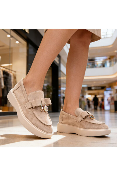 Tmall Pantofi casual de dama,Din piele ecologica intoarsa,P1251,Bej