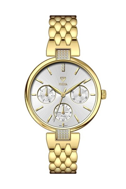 Fiesta ساعة يد نسائية F-2710 بحزام فولاذي