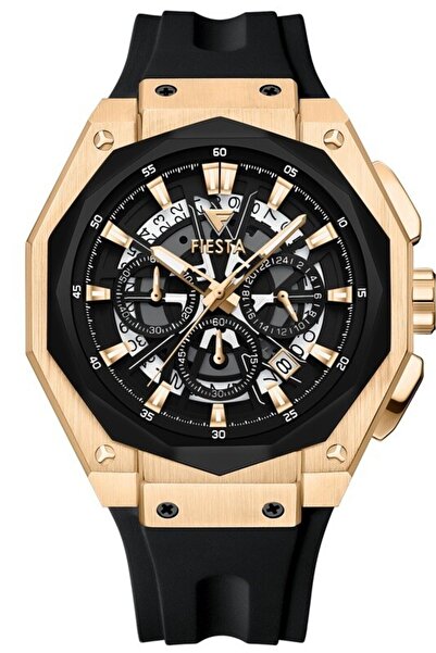 Fiesta ساعة يد رجالية F24076M مع حزام سيليكون