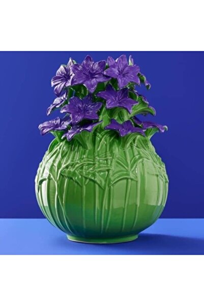 Azay Vaza Verano, verde/violet, gresie, 26.5x35.5 cm