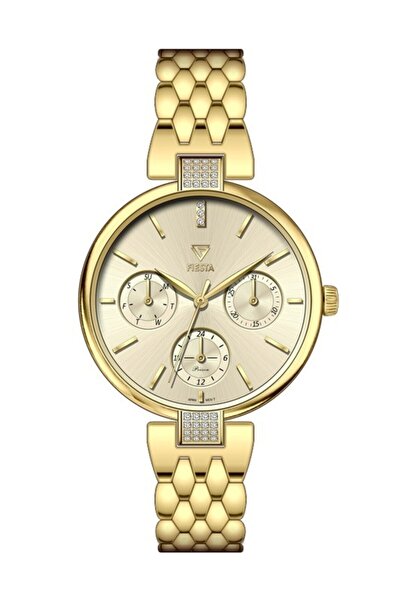 Fiesta ساعة يد نسائية F-2710 بحزام فولاذي