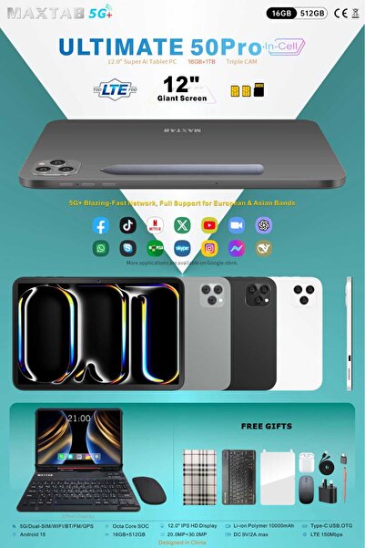 Be Smart Pro Maxtap 512Gb 16Rm 12.1 Inch with Keyboard Mouse and Gifts