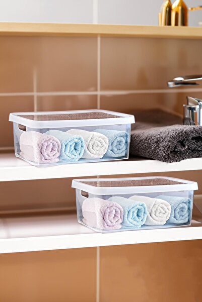 Smartware 2-piece set stafi multi-purpose box with lid transparent 12 lt