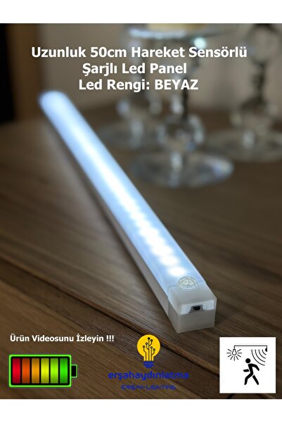 erşahaydınlatma Hareket Sensörlü Led Işık 50 cm BEYAZ Renk