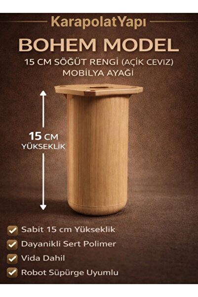 KarapolatYapı (15cm) SÖĞÜT Renk Bohem Model-Mobilya Ayağı(Mobilya Ayağı,Dolap...