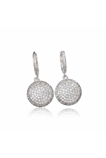 Pursehuit Cercei rotunzi din argint, cu pietre de zirconiu, Nancy C15