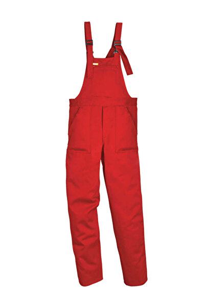 İŞMONT بدلة عمل رجالية حمراء 100% قطن من نوع Bahçıvan مع 5 جيوب وحزام قابل لل...