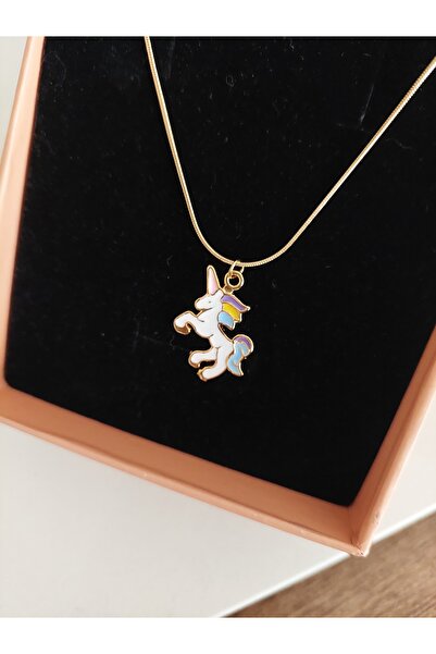 LUCKY ACCESSORIES Çelik Gold Unicorn Kız Çocuk Kolye