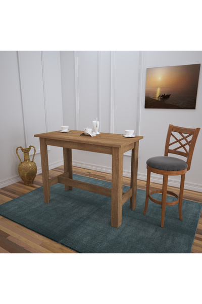 PASİFİC HOME Barra Bar Masası Yüksek Yemek Masası, Koyu Meşe, 120x60