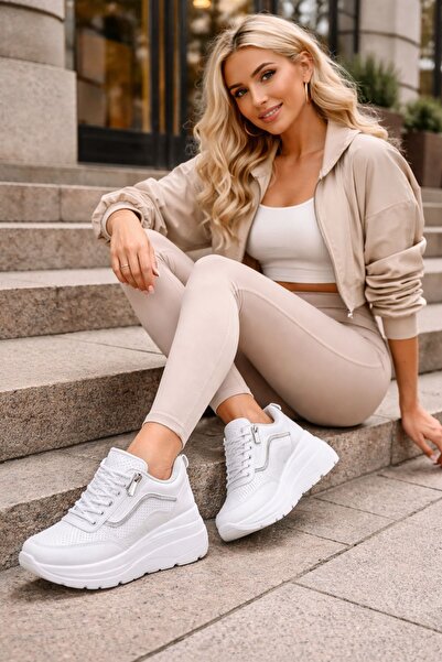 StWenn حذاء رياضي نسائي بكعب عريض وكعب 6 سم مستورد