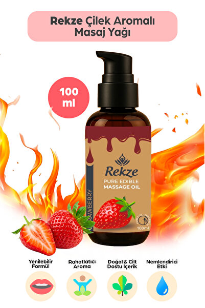 Rekze Tatlı Kaçamak: Unisex Ve Erotik Çilek Aromalı Masaj Yağı 100 ml