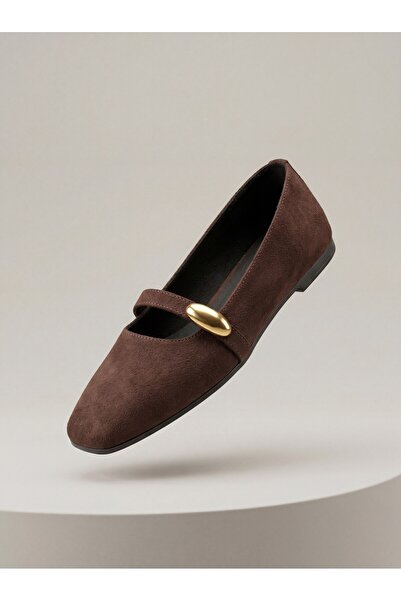 Riccon Γυναικείες Μπαλαρίνες 0012501 Καφέ Σουέντ