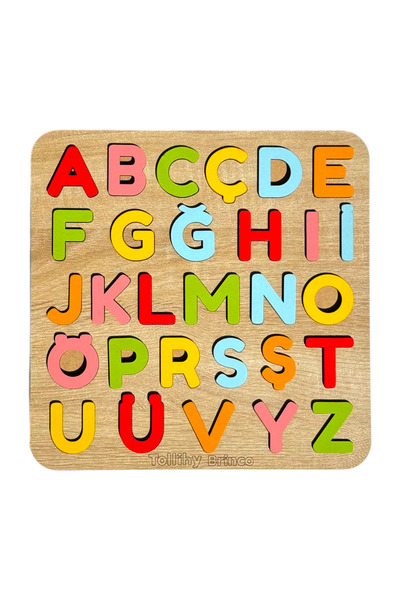 tollihy brinco Ahşap Montessori Okul Öncesi Büyük Harf Alfabe Öğretici, 29 Pa...