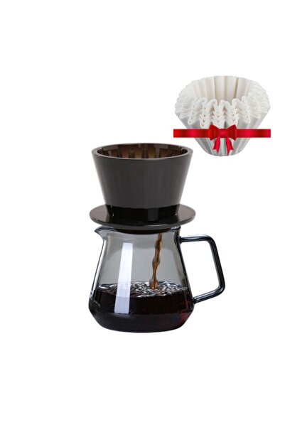 unbranded V60 Coffee Maker 01 Drip Set, Consisting of a Funnel and Glass Serv...