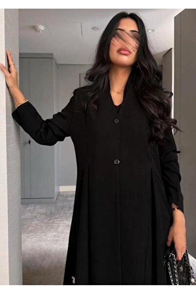 RYTAN Lamar abaya with fringes in front and back, blazer with regular sleeves...