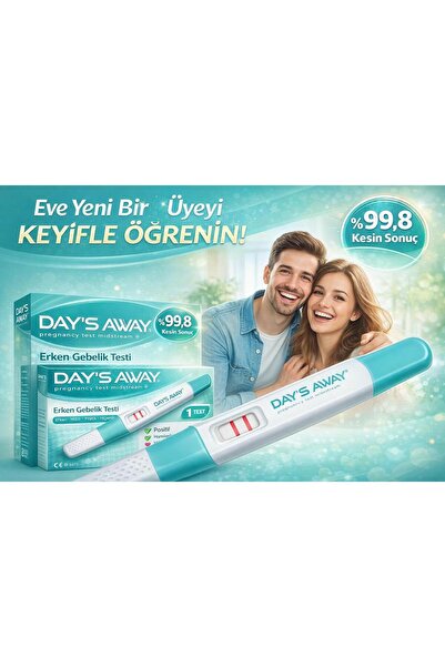 DAY'S AWAY Erken Gebelik Testi 5 Adet %99.9 Kesin Sonuç X 5 Adet