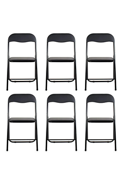 Zilan Pack of 6 folding chairs DSY1115_6S, max 100kg, artificial leather upho...