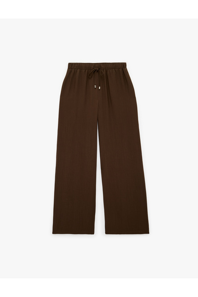 Koton Wide Leg Trousers with Elastic Waist and Ties
