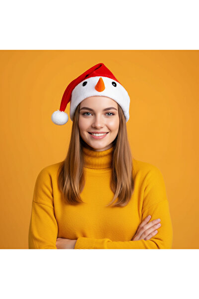 FAMİLY Christmas Hat - Snowman Pattern - 30 x 45 cm