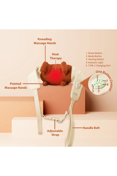Zero Healthcare The Euphoria Shiatsu Neck and Shoulder Heat Massager