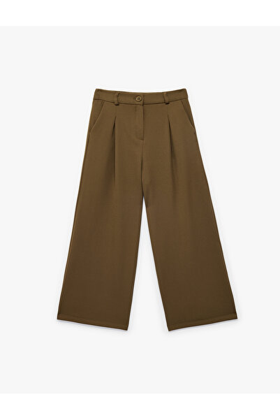 Koton Παντελόνι με φαρδιά μπατζάκια, πιέτες και ρυθμιζόμενη μέση με λάστιχο