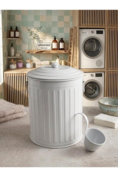 Eforeca Vintage Paslanmaz Çelik Metal Deterjan Kutusu - Kapaklı & Kulplu Toz ...