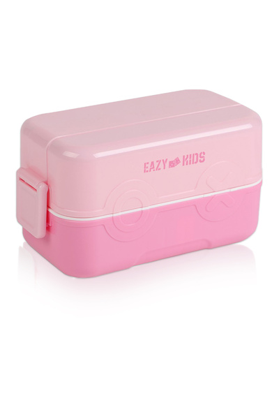 Eazy Kids Double Decker Lunch Box w/Bento Compartment Splitter Sauce Box and ...